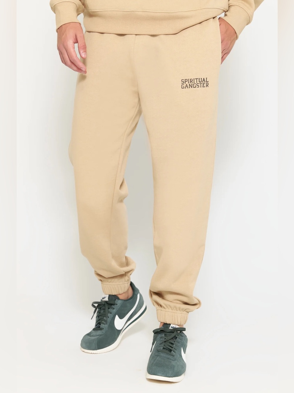 NEW NWT M  or XL SPIRITUAL GANGSTER JOGGER comfy SG Emblem Men's Sweatpant sand